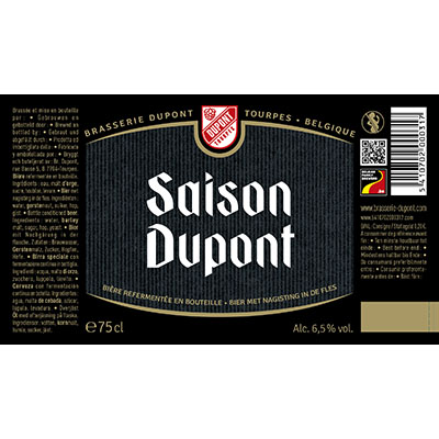5410702000317 Saison Dupont - 75cl Bottle conditioned beer  Sticker Front